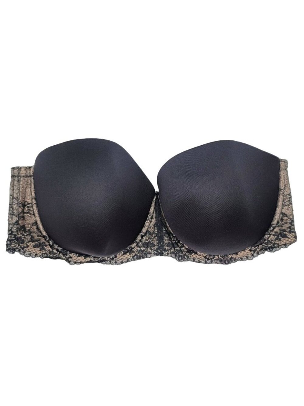 Torrid Convertible Strapless Bra Black 42DD Padded Lace Wings Underwire READ